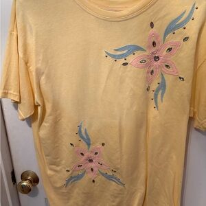 Yellow‎ Floral Embellished Women's Top